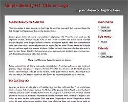 Simple Beauty - шаблон дизайна для сайта-визитки